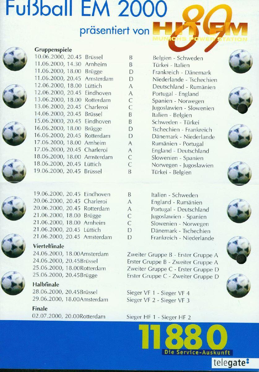 Sogar die Fußball EM 2000 ...