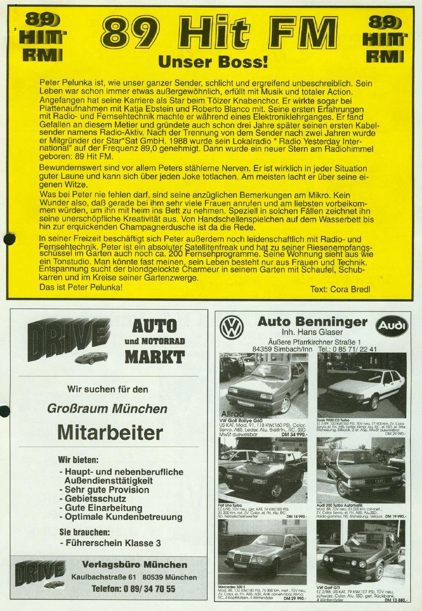 89 HIT FM PRESSEAUZUG heimliche Anzeige :-).....