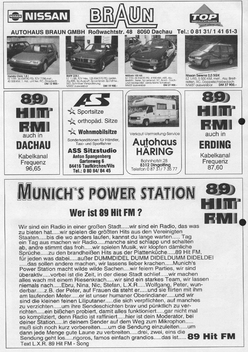 89 HIT FM  PRESSEAUSZUG wer war / ist 89 HIT FM...