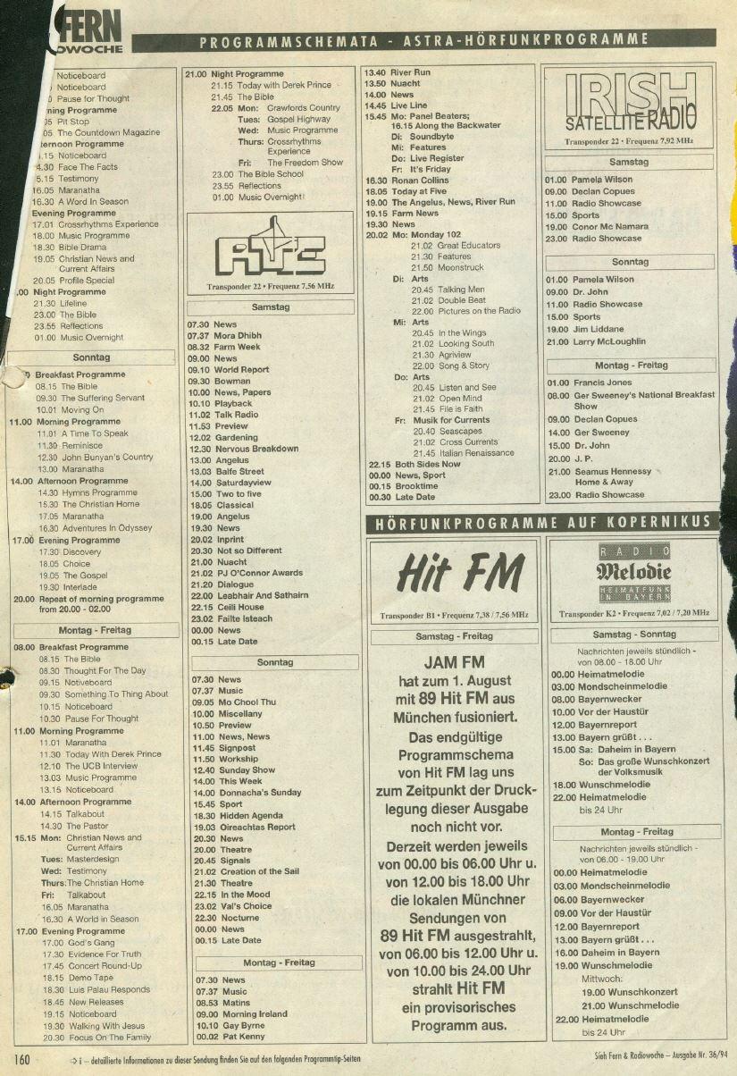 PRESSEAUSZUG  HIT FM / JAM FM BOMBENERFOLG....bei den Hörern