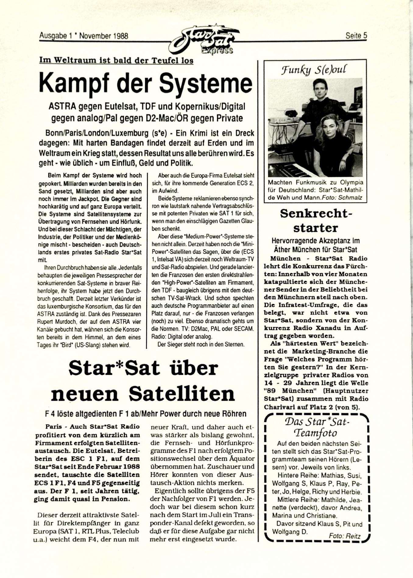 STAR*SAT EXPRESS erste Ausgabe, Seite5
