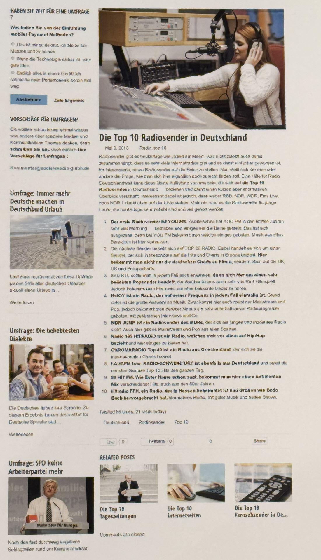 Die 10 besten und meistgehörten Radiosender