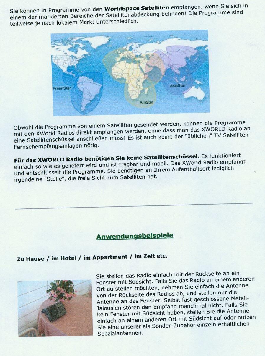 WORLDSPACE UND EIGENER KATALOG eigene Produkte, Erfindungen und Vertrieb