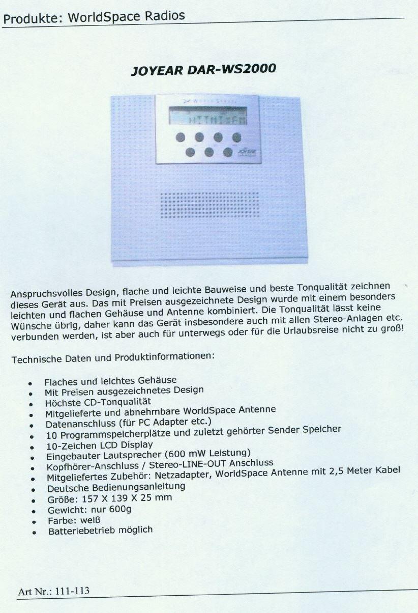 WORLDSPACE UND EIGENER KATALOG eigene Produkte, Erfindungen und Vertrieb