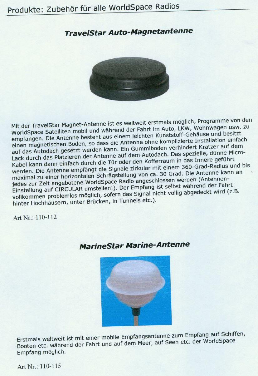 WORLDSPACE UND EIGENER KATALOG eigene Produkte, Erfindungen und Vertrieb