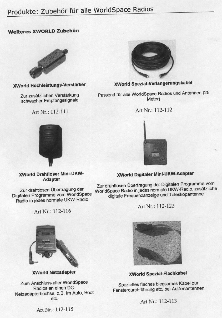WORLDSPACE UND EIGENER KATALOG eigene Produkte